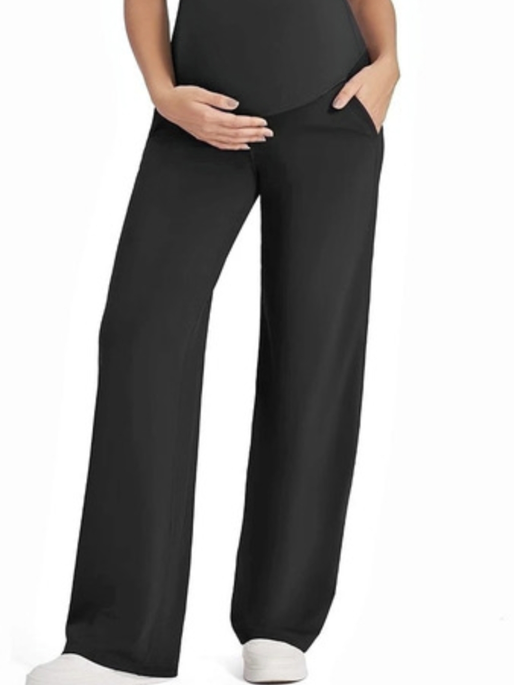 Tall Maternity Wide Leg Pants with Pockets | Long Inseam